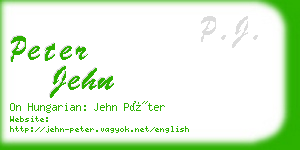 peter jehn business card